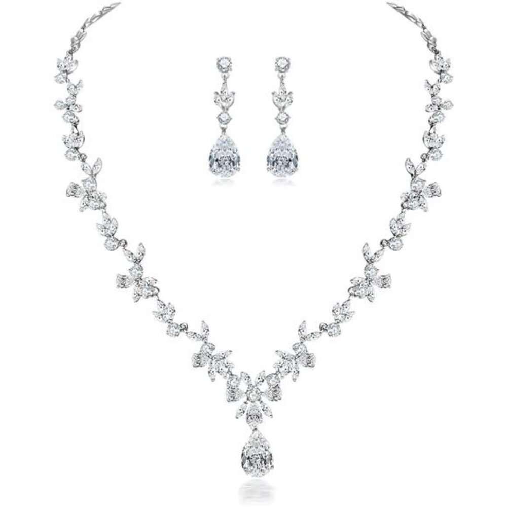 Jewelry Set for Women, Necklace Dangle Earrings Bracelet Set